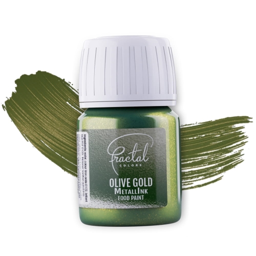 Metaliczna farba spożywcza Oliwkowa Fractal Metallink 30ml