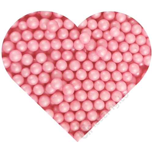 Różowe Perełki 4mm błyszcząca posypka cukrowa 250g