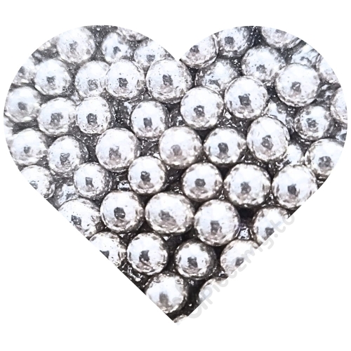 Srebrne Perełki 6mm błyszcząca posypka cukrowa 250g