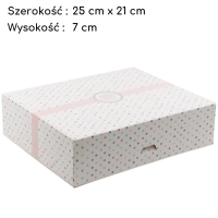 Pudełko na tort ciasto karton zamykany w Kropki 25x21x7cm