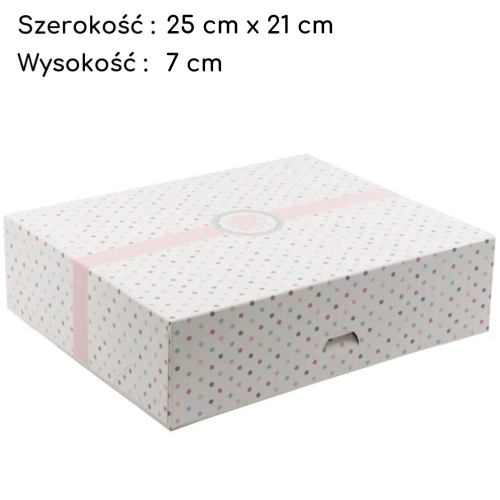 Pudełko na tort ciasto karton zamykany w Kropki 25x21x7cm