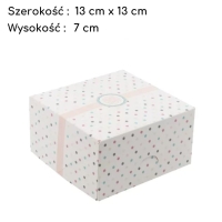 Pudełko na tort ciasto karton zamykany w Kropki 13x13x7cm