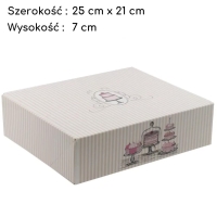 Pudełko na tort ciasto karton zamykany w Paski 25x21x7cm