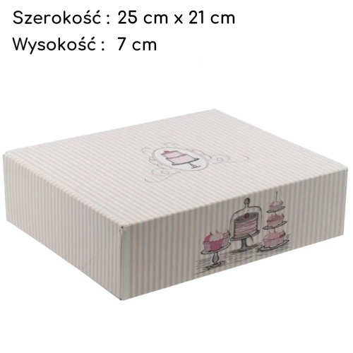 Pudełko na tort ciasto karton zamykany w Paski 25x21x7cm