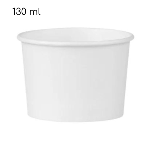 Kubeczki miseczki do lodów 130ml papierowe białe 25szt