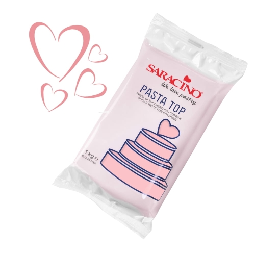 Masa cukrowa na tort Saracino Pasta Top Baby Pink różowa 1kg