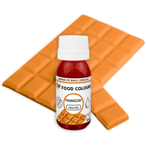 Barwnik w płynie do białej czekolady Pomarańczowy 18ml