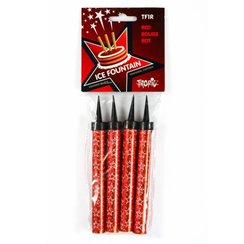 Fontanna na tort z czerwonym płomieniem 12cm 4szt