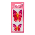 Waflowe motylki na tort - różowe