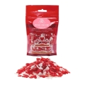 Biało-czerwone Serduszka posypka cukrowa konfetti 100g