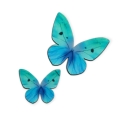 Motyle waflowe na tort Turkusowe motylki 4-5cm 8szt
