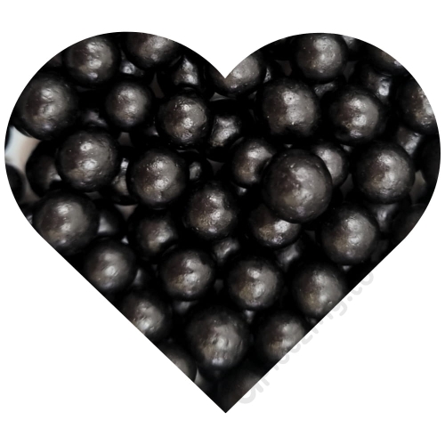 Czarne Perełki 4mm błyszcząca posypka cukrowa 60g