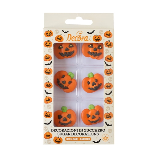 Dynie na Halloween dekoracja cukrowa Decora 6szt