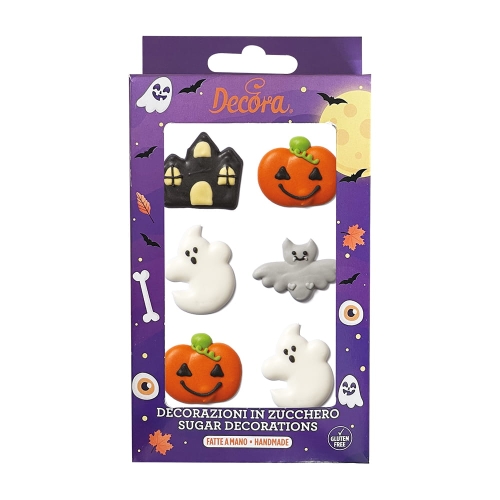 Halloweenowe fantazje dekoracje cukrowe Decora 6szt