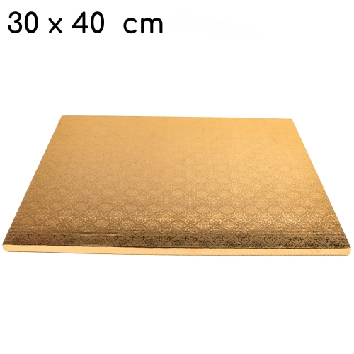 Podkład pod tort prostokątny powlekany sztywny Złoty 30x40cm