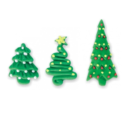 Choinki dekorowane figurki cukrowe 3 wielkości 30szt