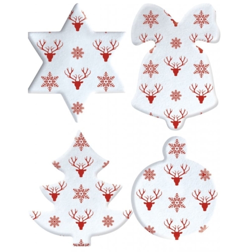 Biało czerwone bombki świąteczna dekoracja cukrowa mix 20szt