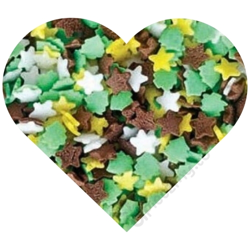 Posypka cukrowa Świąteczna kolorowa Choinki i Gwiazdki 40g