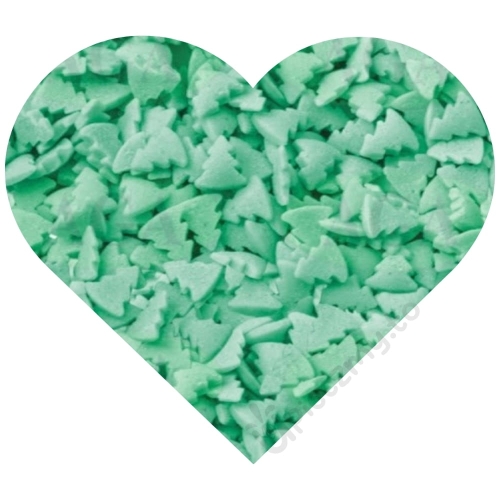 Zielone choinki posypka cukrowa konfetti 40g