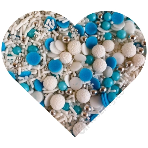 Świąteczna posypka cukrowa Niebieski Mix 60g