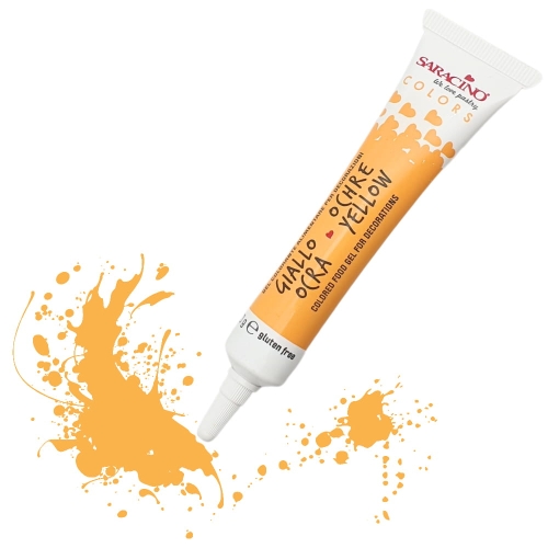 Barwnik spożywczy w żelu tubka Saracino Ochra Żółty 20g