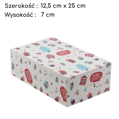 Pudełko na ciasto Boże Narodzenie karton Prezenty 12,5x21x7