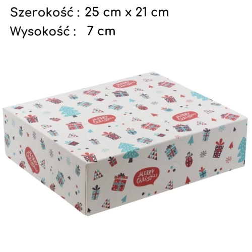 Pudełko na ciasto Boże Narodzenie karton Prezenty 25x21x7