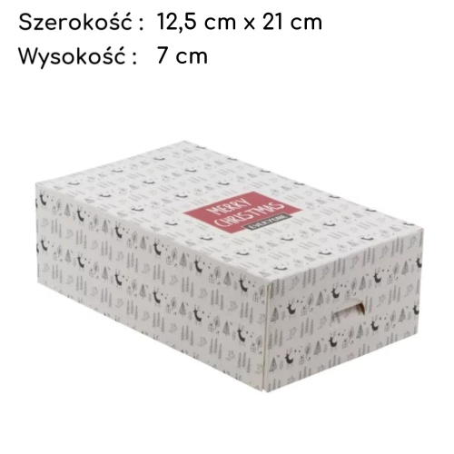 Pudełko na ciasto Boże Narodzenie karton Renifery 12,5x21x7cm