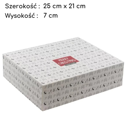 Pudełko na ciasto Boże Narodzenie karton Renifery 25x21x7cm