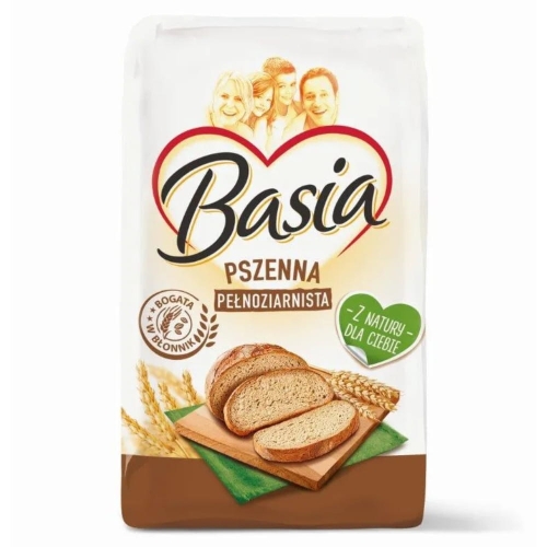 Mąka pszenna pełnoziarnista typ 1850 Basia 900g