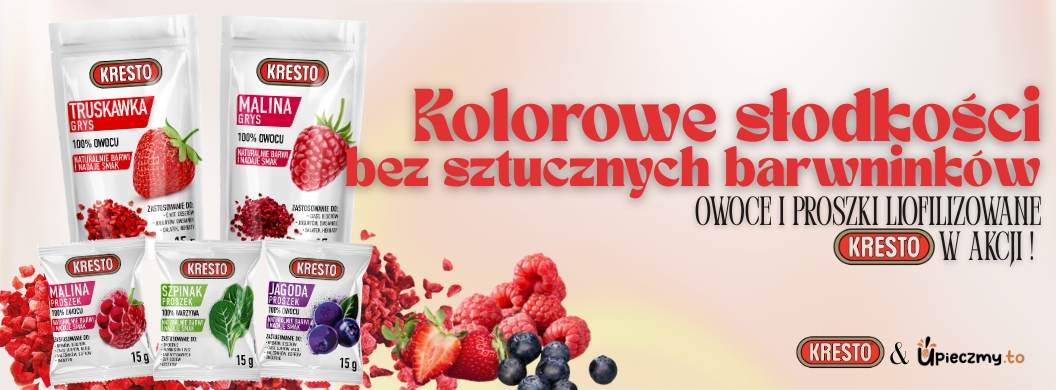 Kolorowe słodkości bez sztucznych barwników – owoce i proszki liofilizowane KRESTO w akcji !